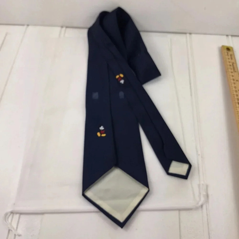 Disney Mickey Mouse Dark Blue Adjustable Mens Tie Retro - Picture 4 of 7